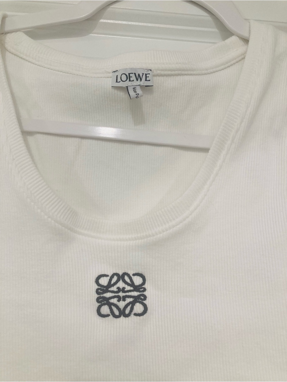 Loewe Style White Ribbed Tank Top - Picture 2 of 2